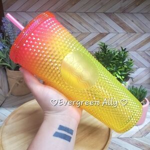 💕 Starbucks Sunset Mango Bling Gradient Studded Tumbler China Overseas Venti